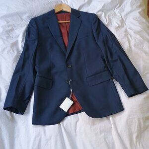 Oliver Wicks Navy Blue Pick & Pick Suit Vitale Barberis Canonico